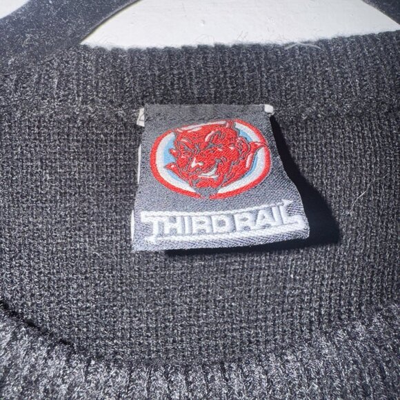 Vintage 90s Y2K Third Rail Black-Red‎ Sweater Size XL. (24 Inch Chest) - Picture 7 of 8